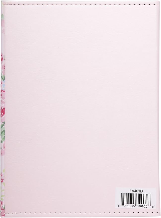 Laura Ashley English Garden Flap Journal – 6x8 Inch Faux Leather Hardcover with Magnetic Closure, Scalloped Edge, 256 Lined Pages, Elegant Writing Notebook
