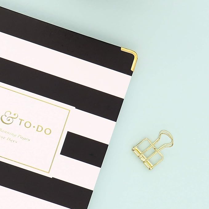 Blue Sky Day Designer for Today To-Do Notebook, 160 Ruled Pages, Twin-Wire Binding, Hardcover, 5.75'' x 8.5'', Black Stripe