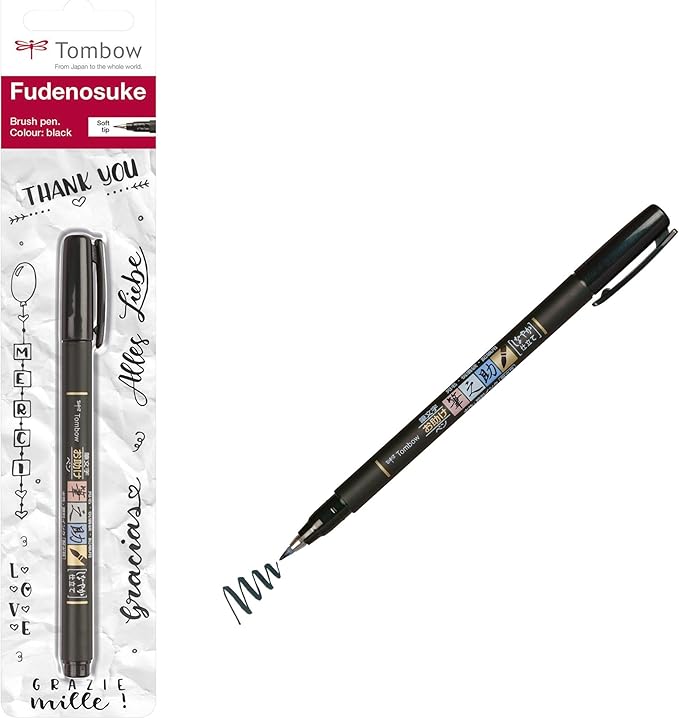 Fudenosuke Brush Pen, Soft Tip, Black