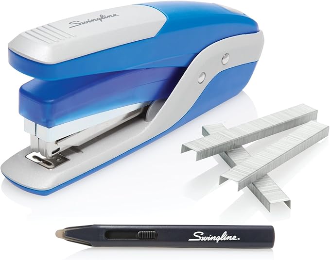Swingline Stapler Value Pack, 28 Sheet Quick Touch Full Strip Stapler, 5,000 Premium Staples, Staple Remover, Blue/Silver (S7064584)