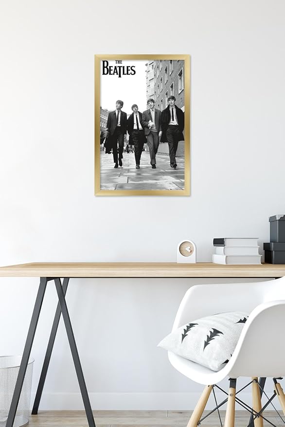 Trends International The Beatles - In London Wall Poster, 22.4L x 14.7W, Gold Framed Version