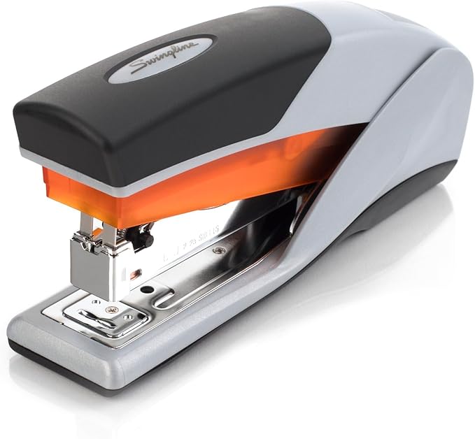 Swingline Stapler,25 Sheet Capacity,Optima 25,Jam Free,Reduced Effort,Soft Grip,Orange and Gray (66402),(Pack of 6)