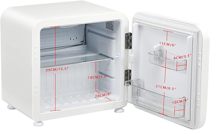 COSTWAY Compact Refrigerator, 1.6 cu ft. Single Door Small Fridge with Adjustable Temperature 32℉ to 50℉, Auto Defrost, Reversible Door, Removable Glass Shelves, Mini Fridge for Apartment (White)