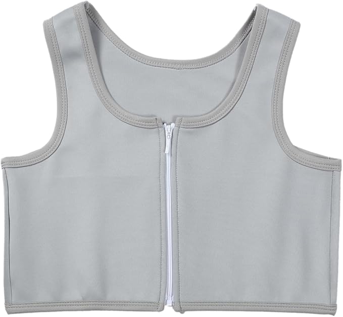 JARAZIN Zipper Chest Binder for Women Transgender FTM Half Elastic Band Bra Tank Top