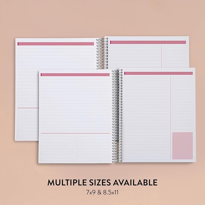 Erin Condren 7" X 9" Spiral Bound Productivity Notebook - Starry Sky, Functional 160 Lined Page and 80Lb Thick Paper Spiral Notebook, Stickers Included