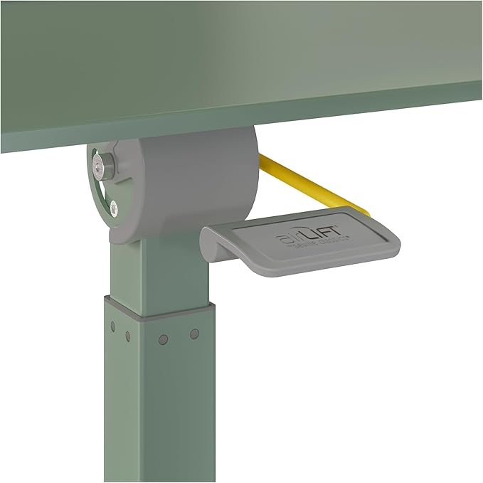 Seville Classics Airlift Height Adjustable Pneumatic Laptop Sit Stand Desk Mobile Rolling Cart, Computer Workstation for Home Office, Classroom, Sage Green, 25.6" Tilting Desktop