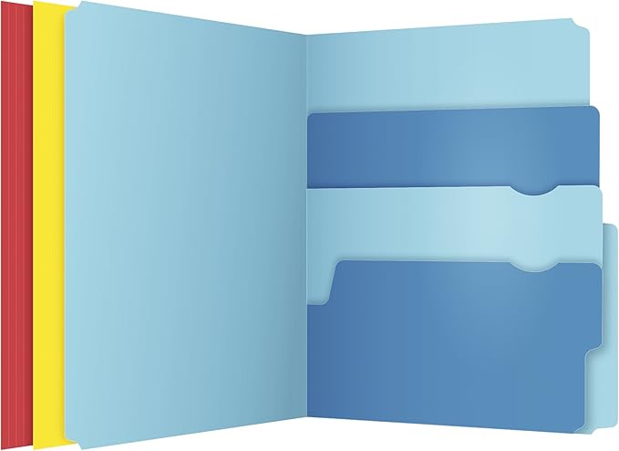 Pendaflex Divide-It-Up File Folder, Letter Size, 24 Count, Assorted Colors (10772)