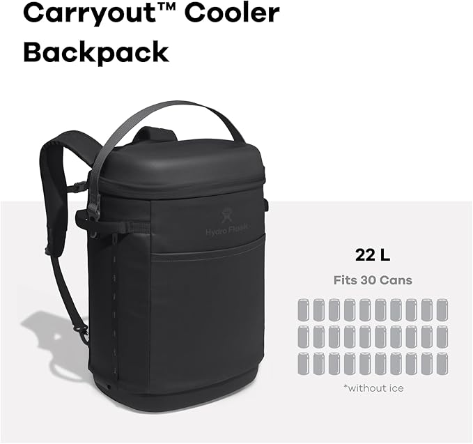 Hydro Flask Carryout Cooler Backpack - Insulated Portable Soft Cooler - 20 L Capacity in Harbor Blue