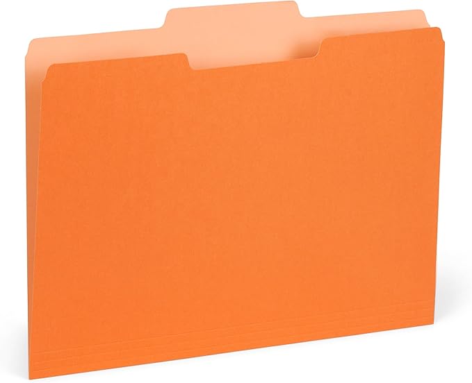 Blue Summit File Folders, Letter Size, 1/3 Tab, Two-Tone Bright Colors – 100 Pack