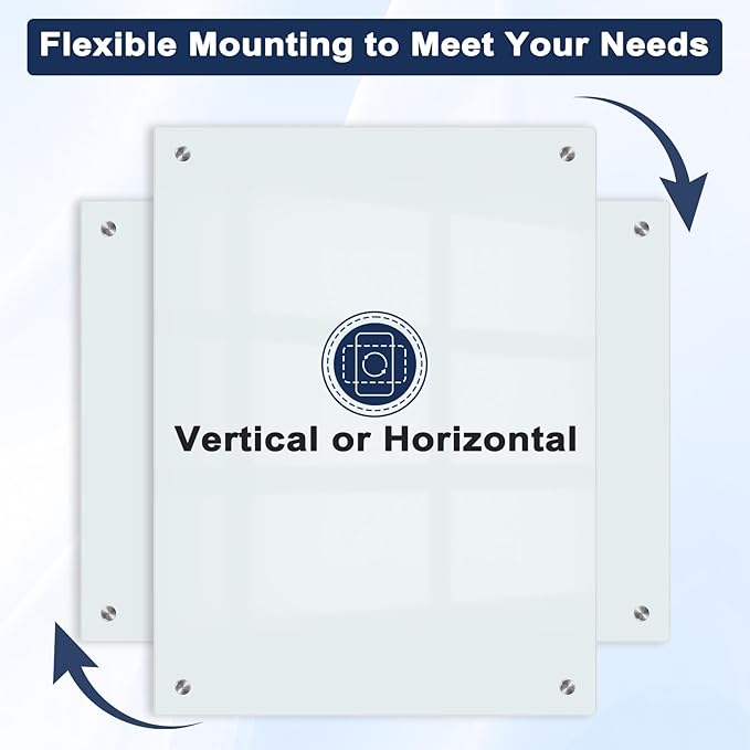 Magnetic Glass Whiteboard for Wall, 36" x 24" Glass Dry Erase Board, Large Frameless White Board for Home and Office with 1 Marker Tray - Normal White