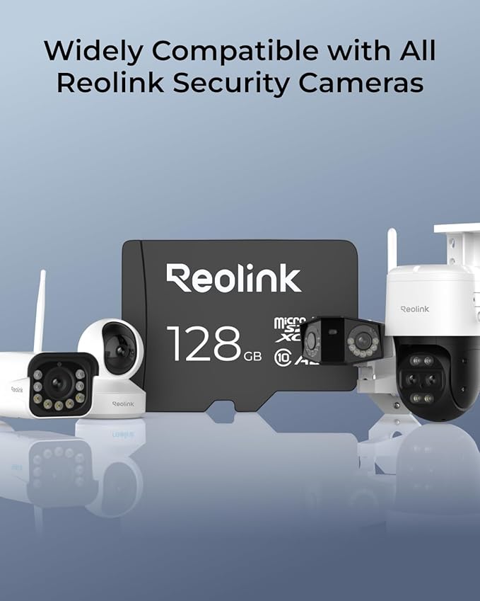 REOLINK 128GB microSDXC UHS-I Memory Card, U3, A2, V30, Class 10, Micro SD Card Compatible with Reolink Security Camera