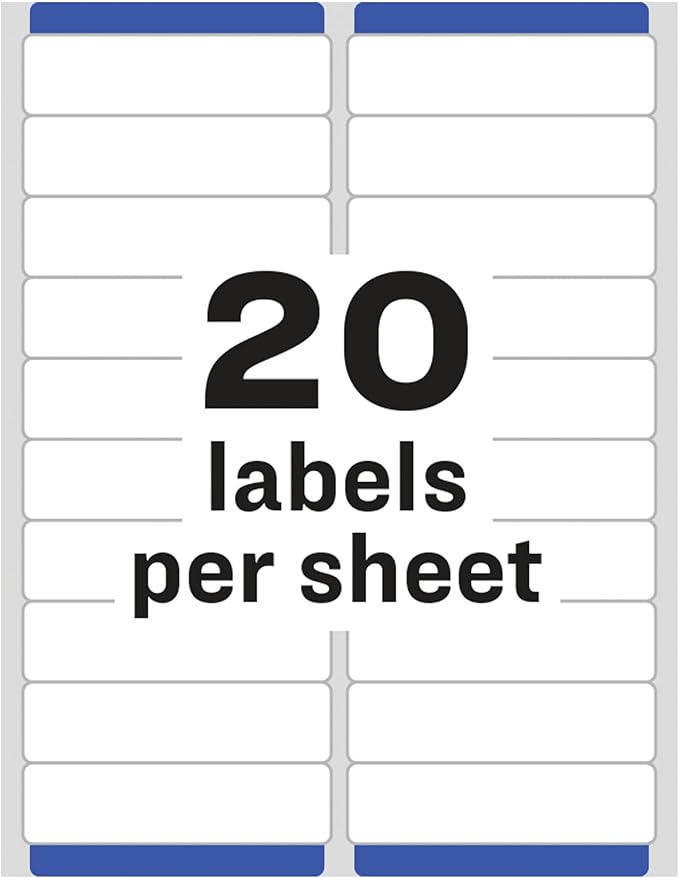 Avery Mailing Address Labels, Inkjet Printers, 2,000 Labels, 1 x 4, Permanent Adhesive, 5 Packs (8461)