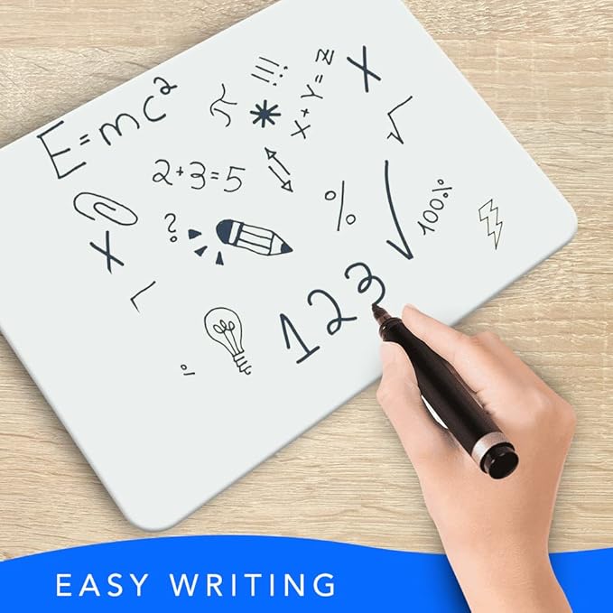 Small White Board 9X12, Small Dry Erase Board 2 Pack Whiteboard Dry Erase Double Sided with Lines Mini Whiteboard, Lapboard Ideal for Homeschool, Office, Classroom White Boards for Kids