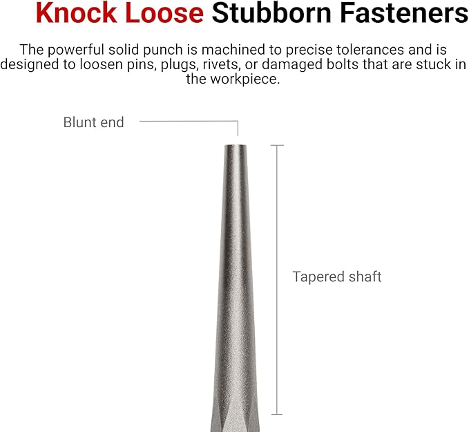 TEKTON 3/16 Inch Solid Punch | 66075 | Made in USA