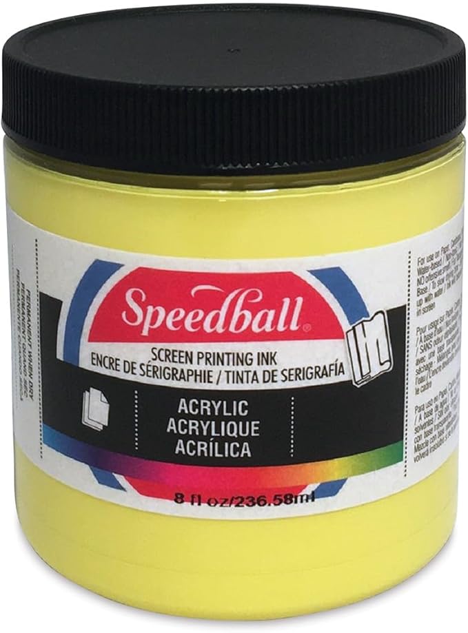Speedball, 46212, Acrylic Screen Printing Ink, 8 Fl Oz. 237 ml, Process Yellow