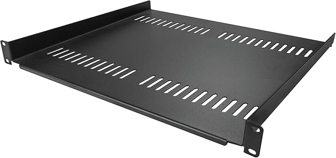 StarTech.com 1U Server Rack Shelf - Universal Vented Rack Mount Cantilever Tray for 19" Network Equipment Rack & Cabinet - Heavy Duty Steel - Weight Capacity 44lb/20kg - 16" Deep Shelf (CABSHELF116V)