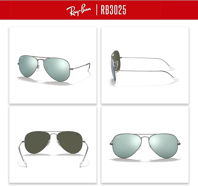 Ray-Ban RB3025 Metal Aviator Sunglasses For Men For Women +BUNDLE with ACCESSORY EYEWEAR KIT