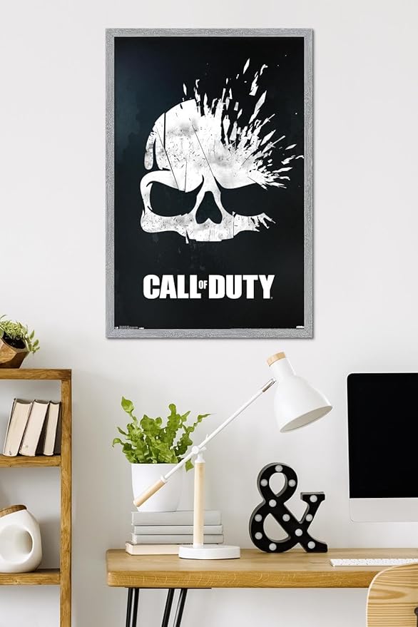 Call of Duty - Skull Wall Poster, 34L" x 22.4W", Gray Framed Version