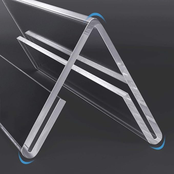 Acrylic 2-Sided Display Option V-Shaped Desk Name Plate for Name Plate Display for Business Conference, Reusable Table Place-Cards Holders for Wedding Restaurant and School (08 Inch x 2 Inch-20