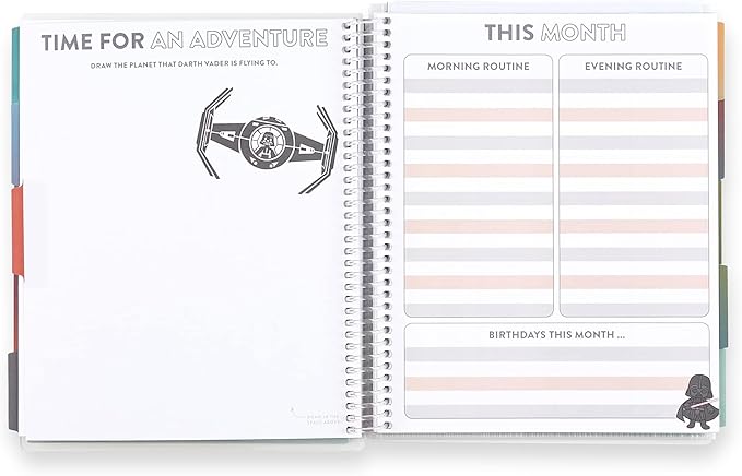 7" x 9" Star Wars Kid's Planner- 114 Pages of Star Wars Themed Activities and Organization for Kids. Reading Log, Allowance and Savings Tracker, Stickers, and More by Erin Condren