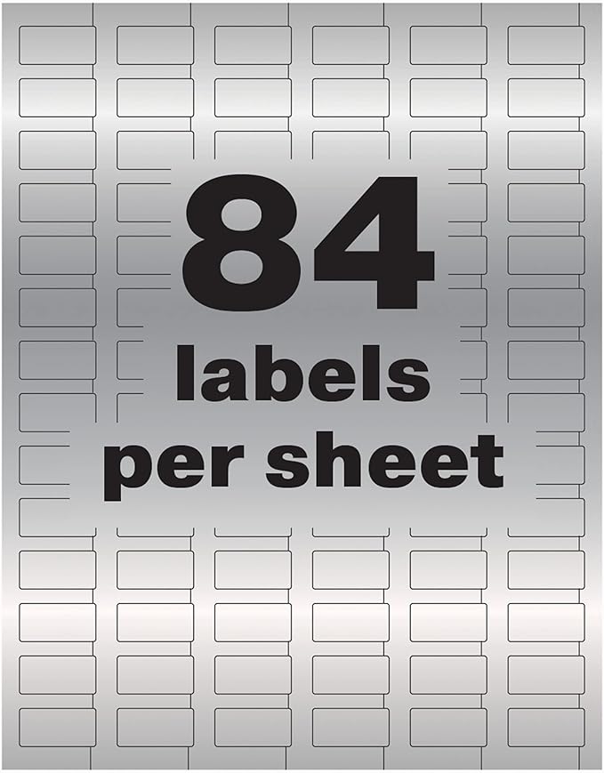 Avery Metallic Asset Tag Labels, 1/2" x 1", Laser Printable Tags, 672 Waterproof Labels (60519)