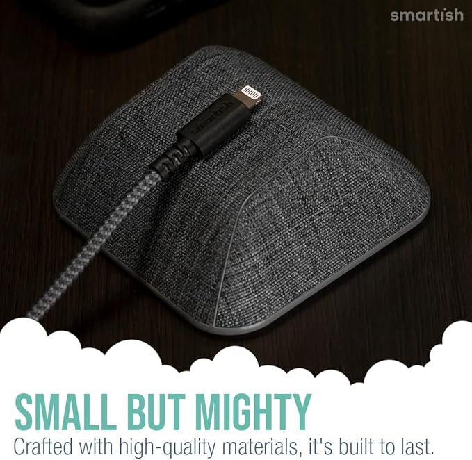 Smartish® Magnetic Cord Holder - Cable Wrangler Organizer with Magnet Clips for Charger Management on Desktop, Nightstand for USB-C + Lightning - No 2 Pencil Gray