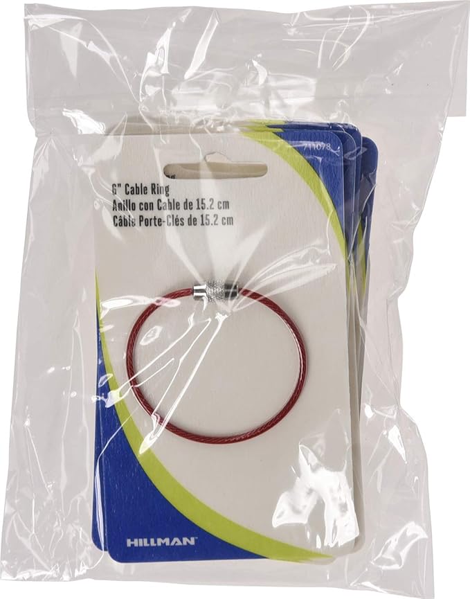 Hillman Cable Ring 6" with Lock, Steel, 1 Pack