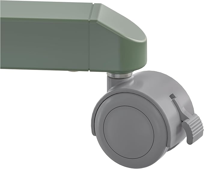 Seville Classics Airlift Height Adjustable Pneumatic Laptop Sit Stand Desk Mobile Rolling Cart, Computer Workstation for Home Office, Classroom, Sage Green, 25.6" Tilting Desktop