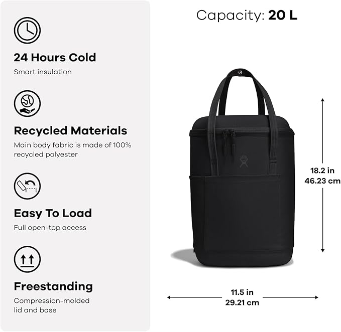 Hydro Flask Cooler Backpack - Insulated Portable Soft Cooler - 20 L Capacity in Cascade and Surf Blue