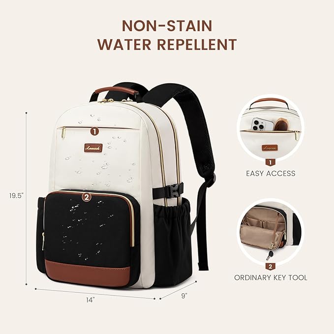 LOVEVOOK Laptop Backpack for Women with Pouch Pocket for Large Capacity Cup,18 Inch Laptop Computer Bag Travel Backpack Purse,Waterproof Work Business Backpack College Teacher Bags,Leopard print