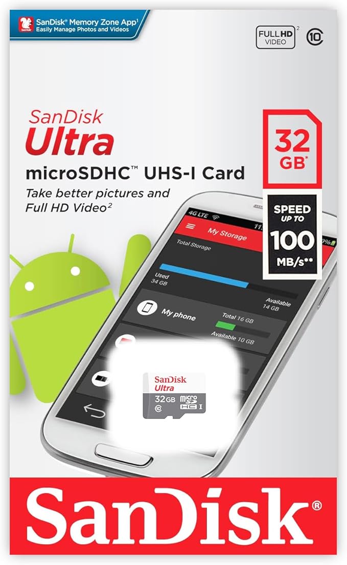 Made for Amazon SanDisk 32GB microSD Memory Card for Fire Tablets and Fire -TV