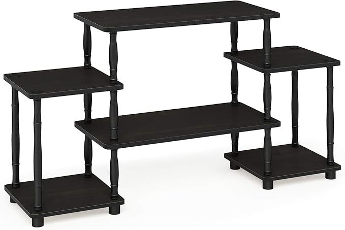Furinno Turn-N-Tube No Tools Entertainment Center, Classic Square Corner, Espresso/Black