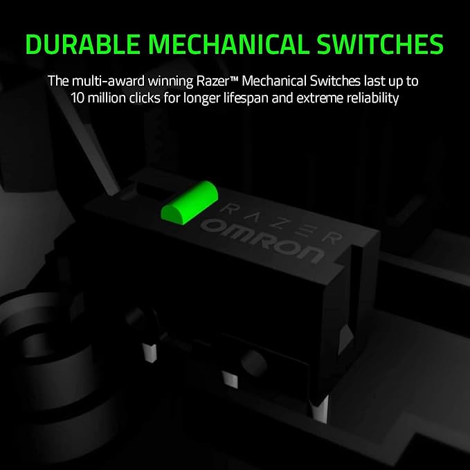 Razer DeathAdder Essential Gaming Mouse: 6400 DPI Optical Sensor - 5 Programmable Buttons - Mechanical Switches - Rubber Side Grips - Mercury White,(Pack of 10)
