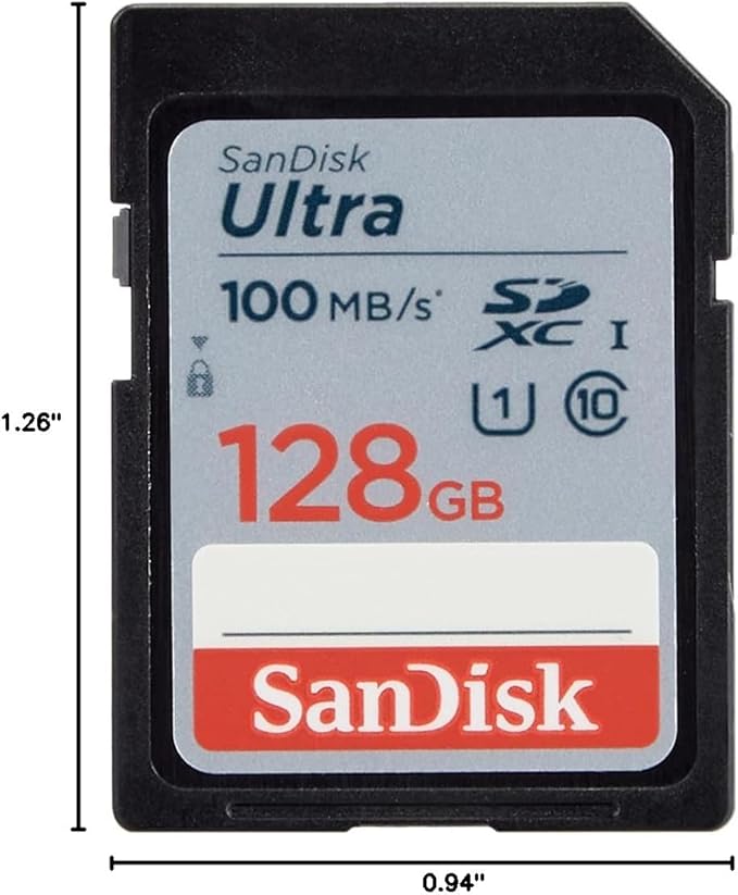 SanDisk 128GB Ultra SDXC UHS-I Memory Card - 100MB/s, C10, U1, Full HD, SD Card - SDSDUNR-128G-GN6IN