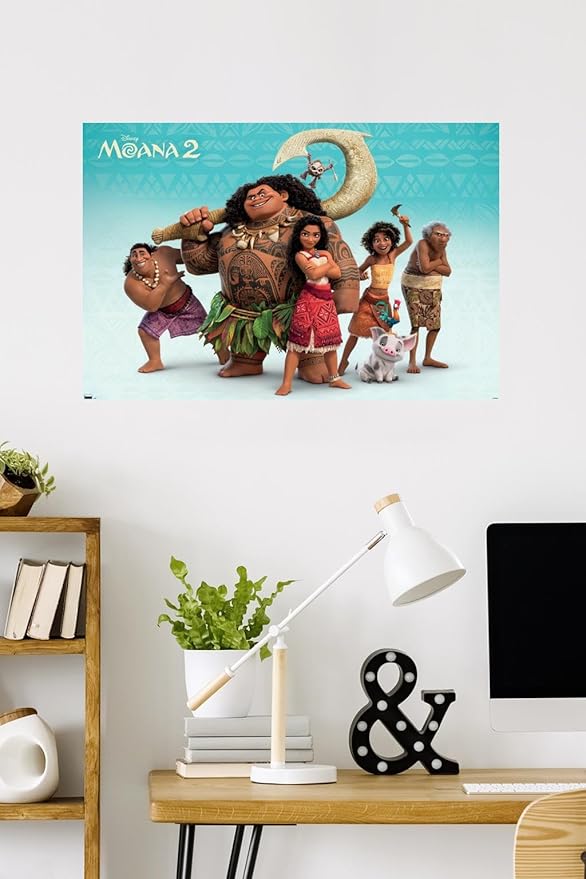 Disney Moana 2 - Group Wall Poster, 34L" x 22.4W", Unframed Version