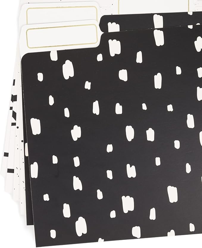 U Brands Fashion File Folders, 1/3-Cut Tabs in Assorted Positions, Letter Size, Office Supplies, 6 Count (Artistic Elements)
