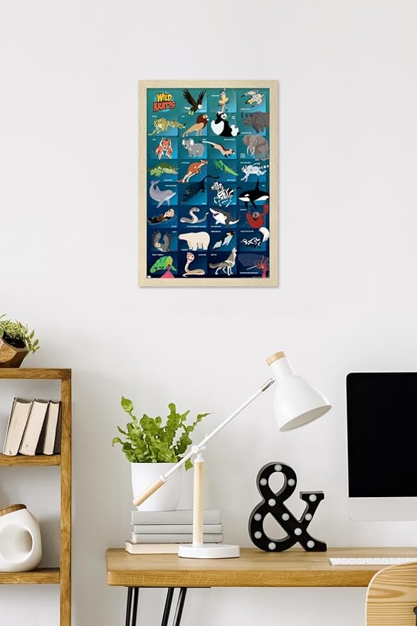 Wild Kratts - Grid Wall Poster, 22.4L" x 14.7W", Blonde Framed Version