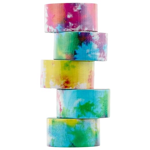 Duck Tape Pattern Colours Tie Dye. Arts & Crafts, DIY, Crafts, Gift Wrapping, Decorative, Scrapbook, Scrapbooking, Bullet Journal, Planner, Party, Festivals, Decoration - 48mm x 9.1m
