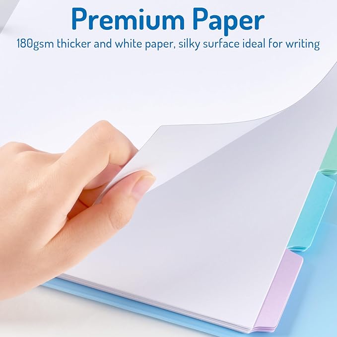 Forvencer Blank Writable Binder Dividers, 1/5 Cut Tabs, 3 Hole Punch Dividers with Reinforced Edge, Binder Dividers with Multicolor Tabs, Letter Size, 20 Sets, 100 Dividers