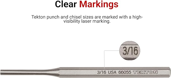 TEKTON 5/32 Inch Pin Punch | 66054 | Made in USA