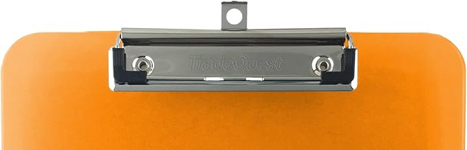 Trade Quest Plastic Clipboard Transparent Color Letter Size Low Profile Clip (Pack of 6) (Orange)