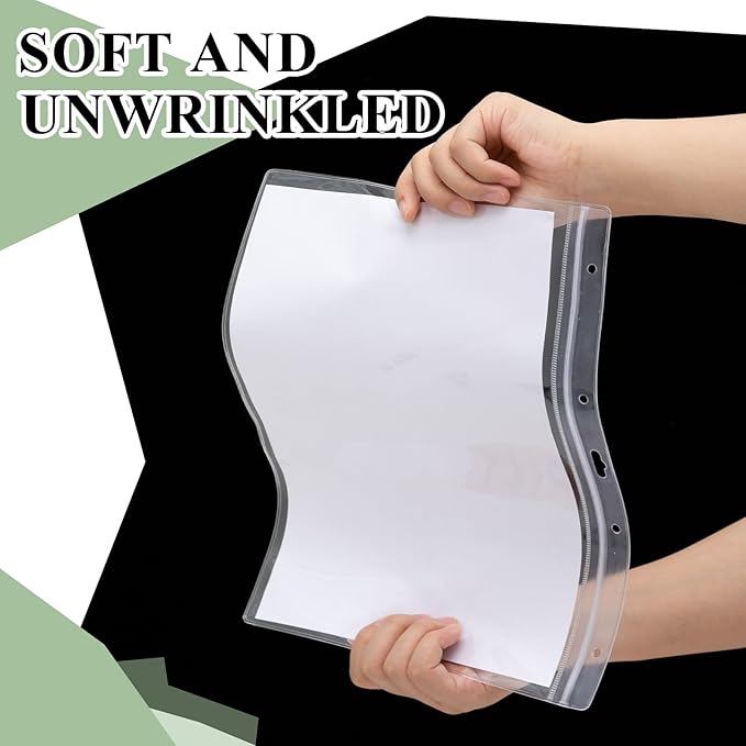 20 Pcs Heavy Duty Sheet Protector 8.5 x 11 Inch Job Ticket Holder Waterproof Resealable Zip Page Wall Sign Holder Clear Dry Erase Document Sleeve Magazine Protector Horizontal(12.4 x 9.8 Inch)