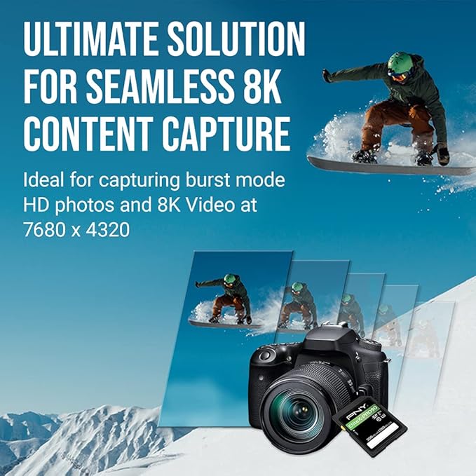 PNY 64GB EliteX-PRO90 UHS-II SDXC Memory Card – R300MB/s W280MB/s, U3, V90, 8K UHD, Full HD, UHS-II for Professional Photographers & Content Creators, DSLR, Mirrorless Cameras, Advanced Video Cameras