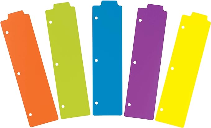 Avery Snap-In Plastic Bookmark Dividers for 3 Ring Binder, White Labels, 1 Assorted Color Set of 5 Tabs, 3 Packs, 15 Page Dividers Total (24908)