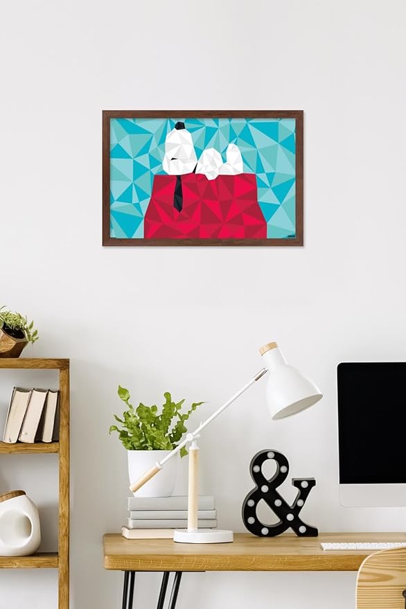 Peanuts: Astronomy-Geometry - Snoopy Wall Poster, 22.4L" x 14.7W", Mahogany Framed Version