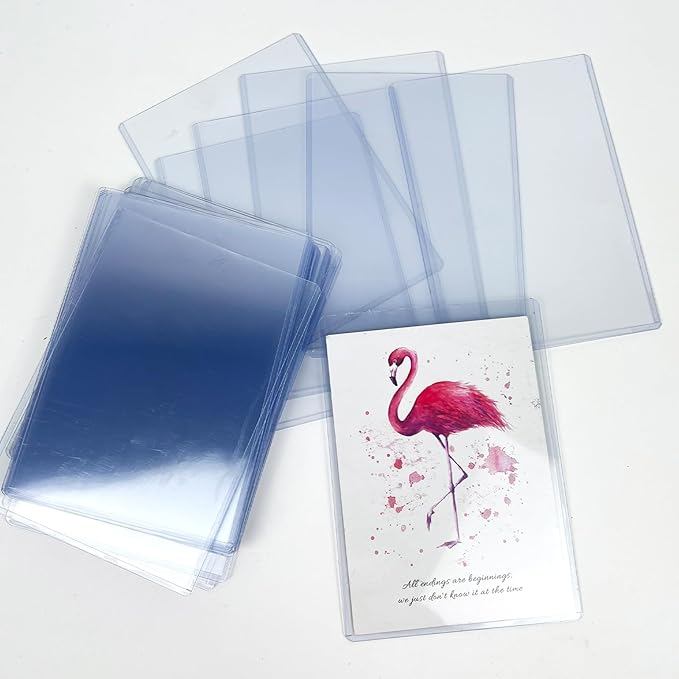 Rainmae 30 Pack 5" x 7" Rigid Print Protectors, Clear Waterproof Hard Plastic Page Sheet Protectors, B6 Paper Sleeves Photo Plastic Sleeves Document Holder Birth Certificate Protector