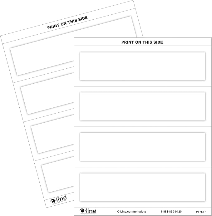 C-Line Medium Name Tent Cards, Inkjet/Laser Ready, Scored, Embossed White, 2.5 x 8.5 Inches Folded, 100-Count (87587)