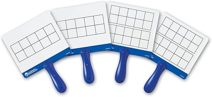 Learning Resources Magnetic Ten-Frame Answer Boards - Set of 4 with 100 Colorful counters/Discs, Ages 5+ | Grades K+ Giant Magnetic Ten Frame Boards Set