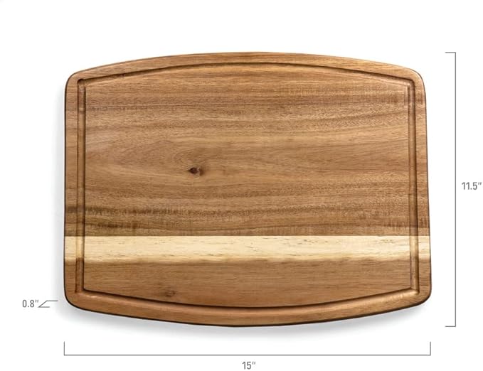 PICNIC TIME Disney The Little Mermaid Ariel Ovale Acacia Cutting Board Serving Board Charcuterie Cheese Board with Juice Groove Decorative Kitchen Gift, (Acacia Wood)