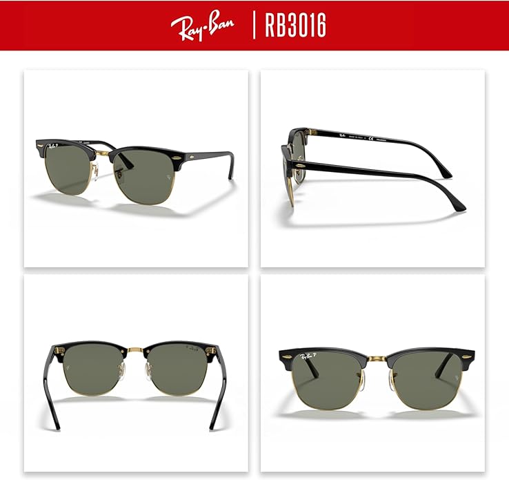 Ray-Ban RB3016 CLUBMASTER Sunglasses For Men For Women +BUNDLE with ACCESSORY EYEWEAR KIT